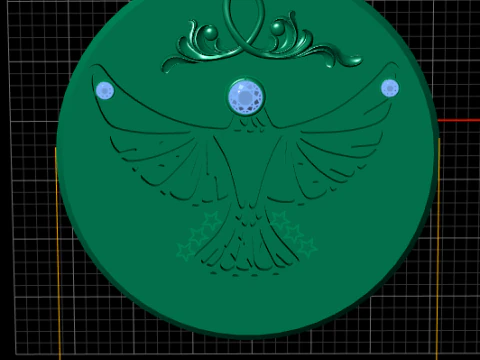 3D Round Eagle Pendant 3D Print Model