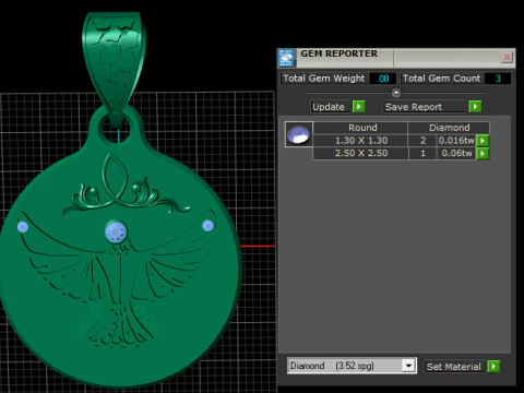 3D Round Eagle Pendant 3D Print Model