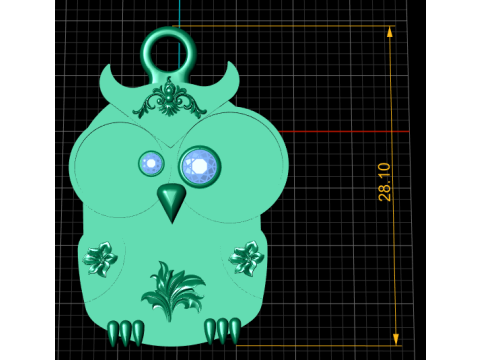 GOLD OWOOL PENDANT 3Dプリントモデル