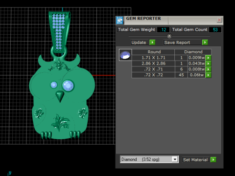 GOLD OWOOL PENDANT 3Dプリントモデル