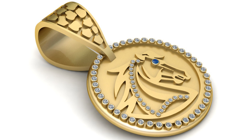 ROUND GOLD HOUES PENDANT Model Cetak 3D .c4d .max .obj .3ds .fbx .stl .blend 