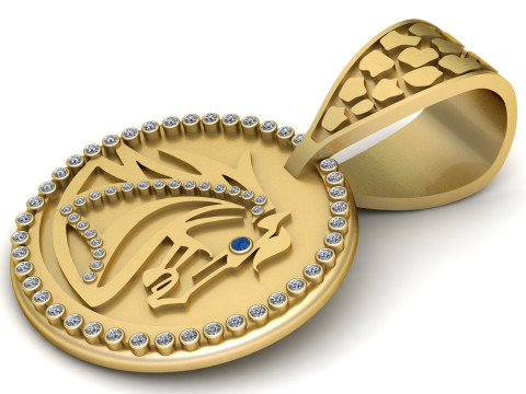 ROUND GOLD HOUES PENDANT Model Cetak 3D