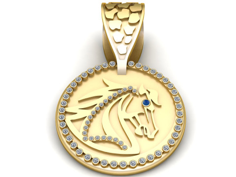 ROUND GOLD HOUES PENDANT Model Cetak 3D