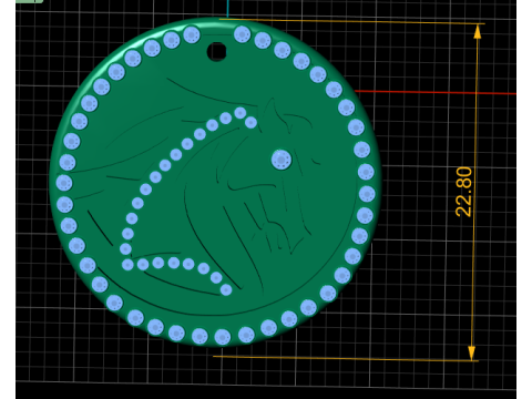 ROUND GOLD HOUES PENDANT Model Cetak 3D