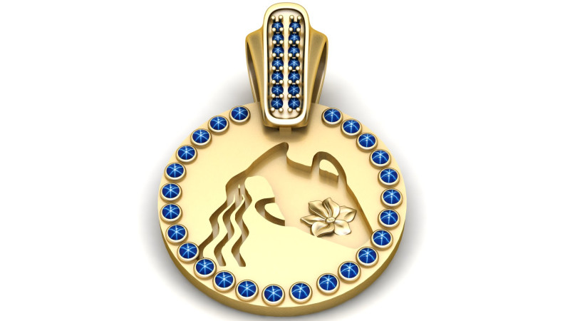 GOLD GIRLS PENDANT 3D Print Model .c4d .max .obj .3ds .fbx .stl .blend