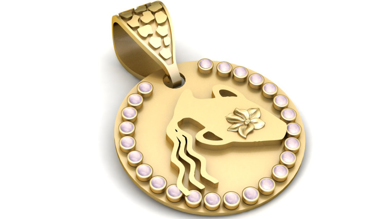 GOLD GIRLS PENDANT 3D Print Model .c4d .max .obj .3ds .fbx .stl .blend 