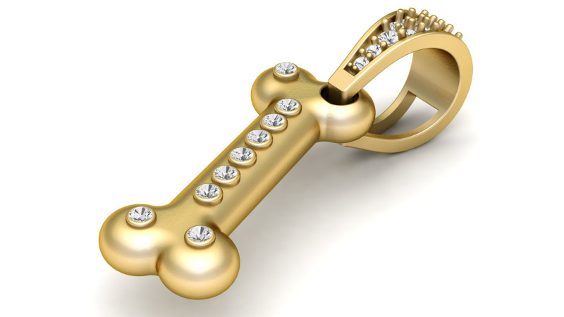 BONES GOLD PEN DANT 3D Baskı Modeli .c4d .max .obj .3ds .fbx .stl .blend
