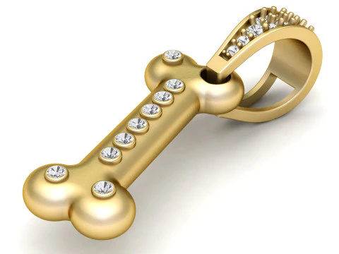 ЗОЛОТОЙ КУЛОН КОСТИ 3D Принт Модель