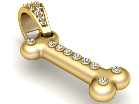 본즈 골드 펜던트 3D 프린트 모델