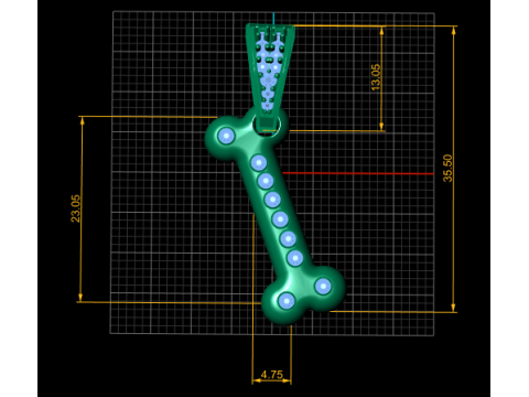 본즈 골드 펜던트 3D 프린트 모델