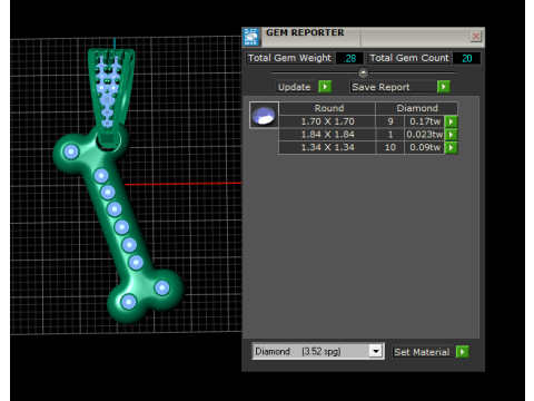 본즈 골드 펜던트 3D 프린트 모델