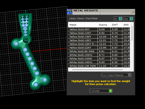 본즈 골드 펜던트 3D 프린트 모델