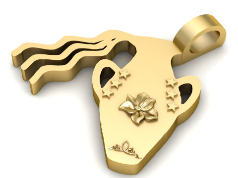 FLOWER STAND 3D GOLD PENDANT Modello di stampa 3D