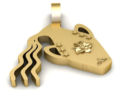 FLOWER STAND 3D GOLD PENDANT Modello di stampa 3D