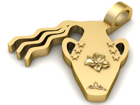 FLOWER STAND 3D GOLD PENDANT 3D Print Model