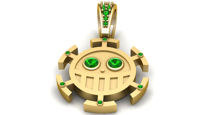 ROBOT GOLD PENDANT Model do druku 3D .c4d .max .obj .3ds .fbx .stl .blend 