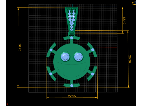 ROBOT GOLD PENDANT Model do druku 3D