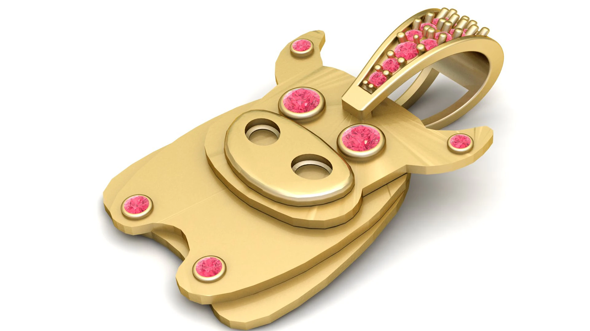 COW GOLD PENDANT 3D Print Model .c4d .max .obj .3ds .fbx .stl .blend 