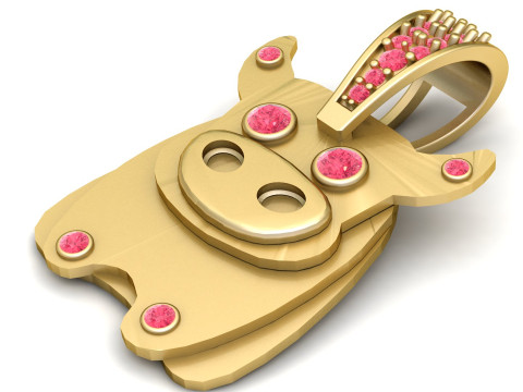 COW GOLD PENDANT 3D Print Model