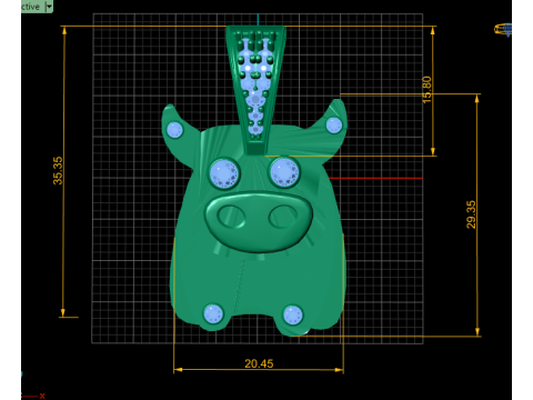 COW GOLD PENDANT 3D Принт Модель