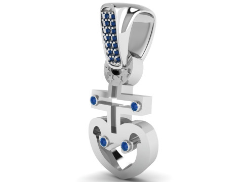HEART GOLD FACES PENDANT 3D printmodel