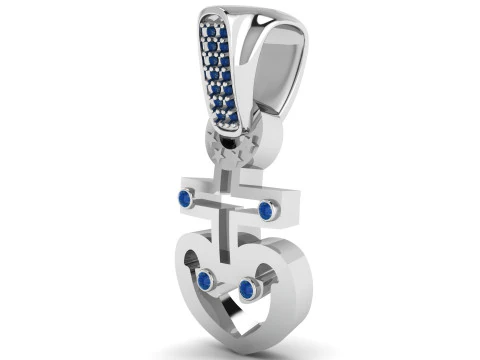 HEART GOLD FACES PENDANT 3D Print Model