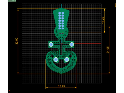 HEART GOLD FACES PENDANT 3D Print Model