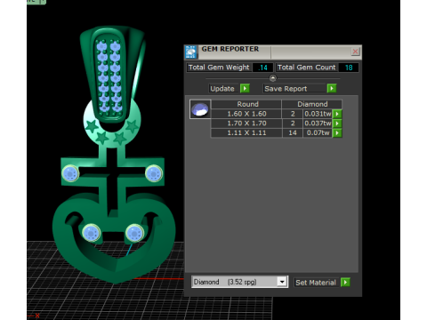 HEART GOLD FACES PENDANT 3D printmodel