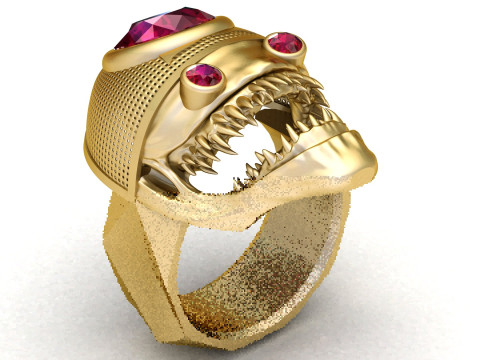 GOLD RING FACES PENDANT 3D Print Model