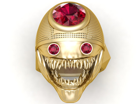 GOLD RING FACES PENDANT 3D Print Model