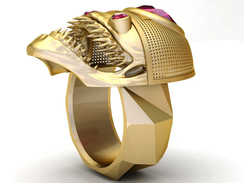GOLD RING FACES PENDANT 3D Print Model