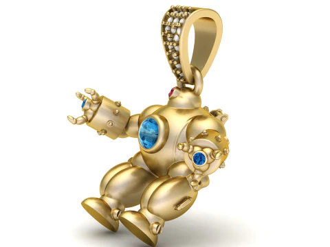 ROBOT GOLD PENDANT 3D Print Model