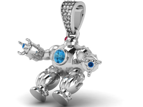 ROBOT GOLD PENDANT Modello di stampa 3D