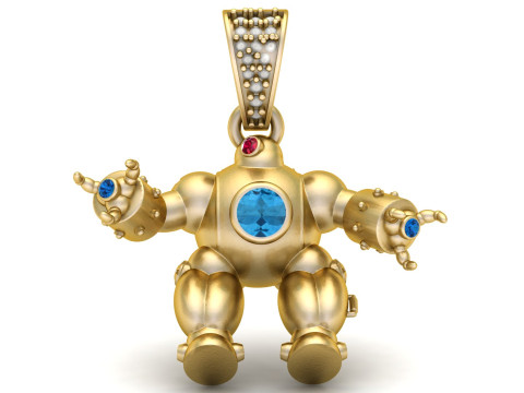 ROBOT GOLD PENDANT Modello di stampa 3D