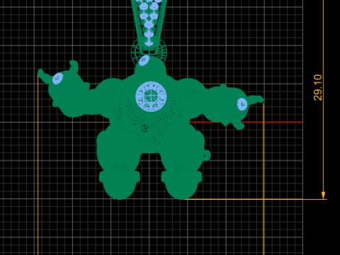 ROBOT GOLD PENDANT Modello di stampa 3D