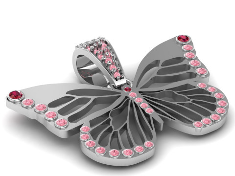BUTTER FLY GOLD PENDANT Model Cetak 3D
