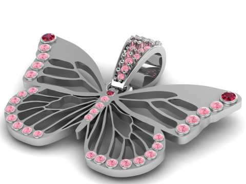 BUTTER FLY GOLD PENDANT Model Cetak 3D