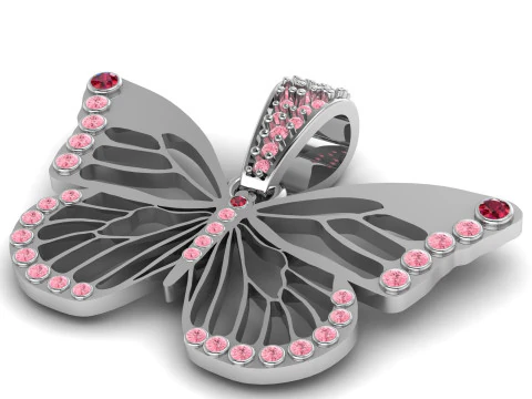 BUTTER FLY GOLD PENDANT 3D Print Model