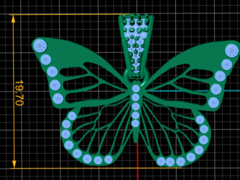 BUTTER FLY GOLD PENDANT 3D Print Model