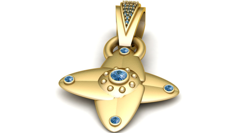 CROSS LEAVES PENDANT 3D 打印模型 .c4d .max .obj .3ds .fbx .stl .blend