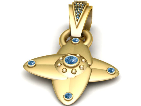 CROSS LEAVES PENDANT 3D Print Model