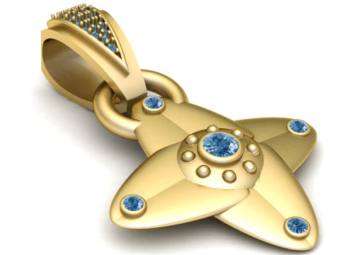 CROSS LEAVES PENDANT 3D Print Model