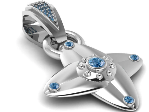 CROSS LEAVES PENDANT 3D Print Model