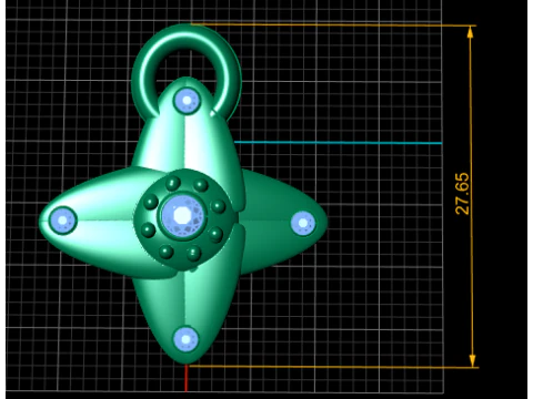 CROSS LEAVES PENDANT 3D Print Model