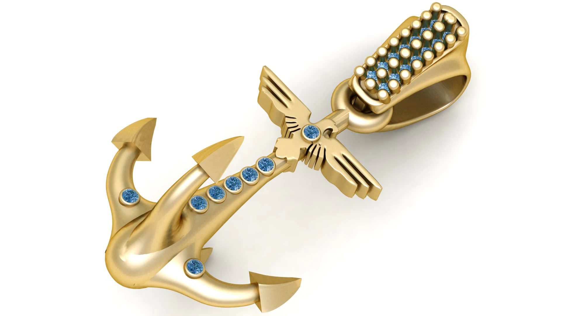 GOLD HOOK PENDANT 3D Print Model .c4d .max .obj .3ds .fbx .stl .blend
