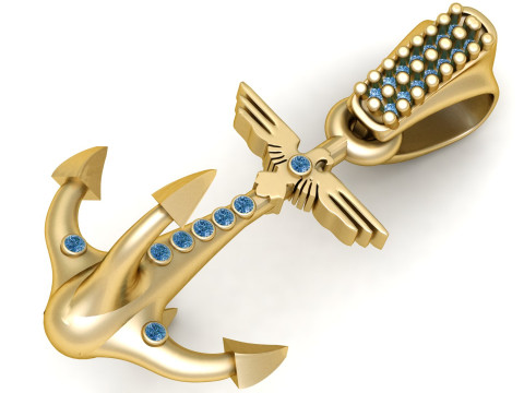 GOLD HOOK PENDANT 3D Print Model