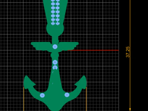 GOLD HOOK PENDANT 3D Print Model