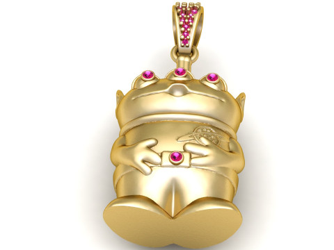 3 EYES GOLD BODY PENDANT 3D Print Model