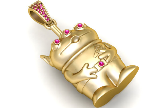 3 EYES GOLD BODY PENDANT 3D 打印模型