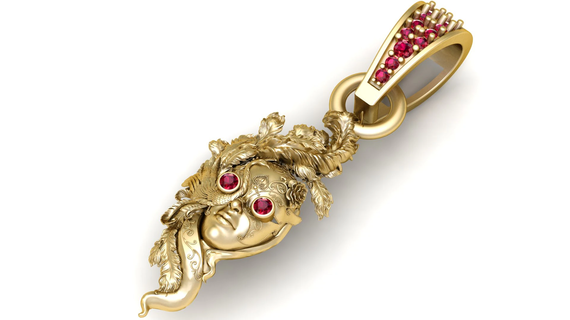 LADES FACES GOLD PENDANT 3D Print Model .c4d .max .obj .3ds .fbx .stl .blend